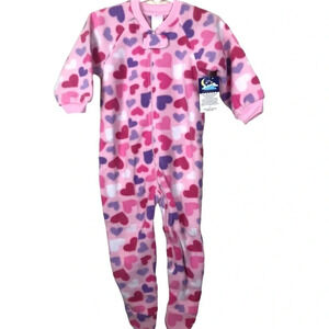 WONDER KIDS NWT GIRLS PAJAMAS PJS SLEEPWEAR HEARTS PINK SIZE 12 MINTHS 2T 3T